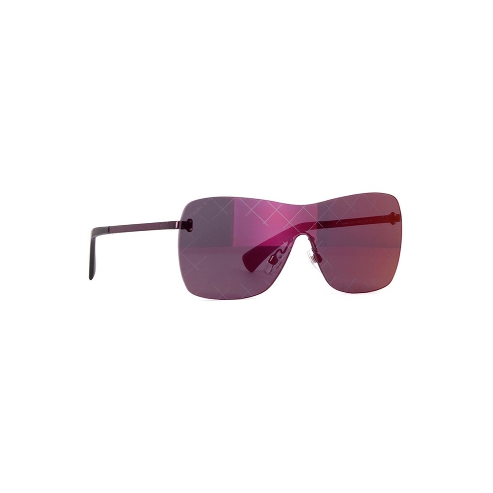 Chanel 4215 Mirrored Shield Runway Sunglasses Mirror Crosshatch.